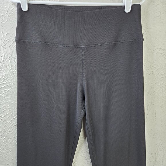 Ribbed Flare Yoga Pants Large Black High Waist Pull on Stretchy Athletic Bootcut - Picture 3 of 12